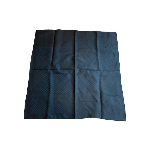 Vintage Square Scarf  Solid Black Checker Lightweight Neck Wrap Bandana 20 x 20 - Picture 2 of 5